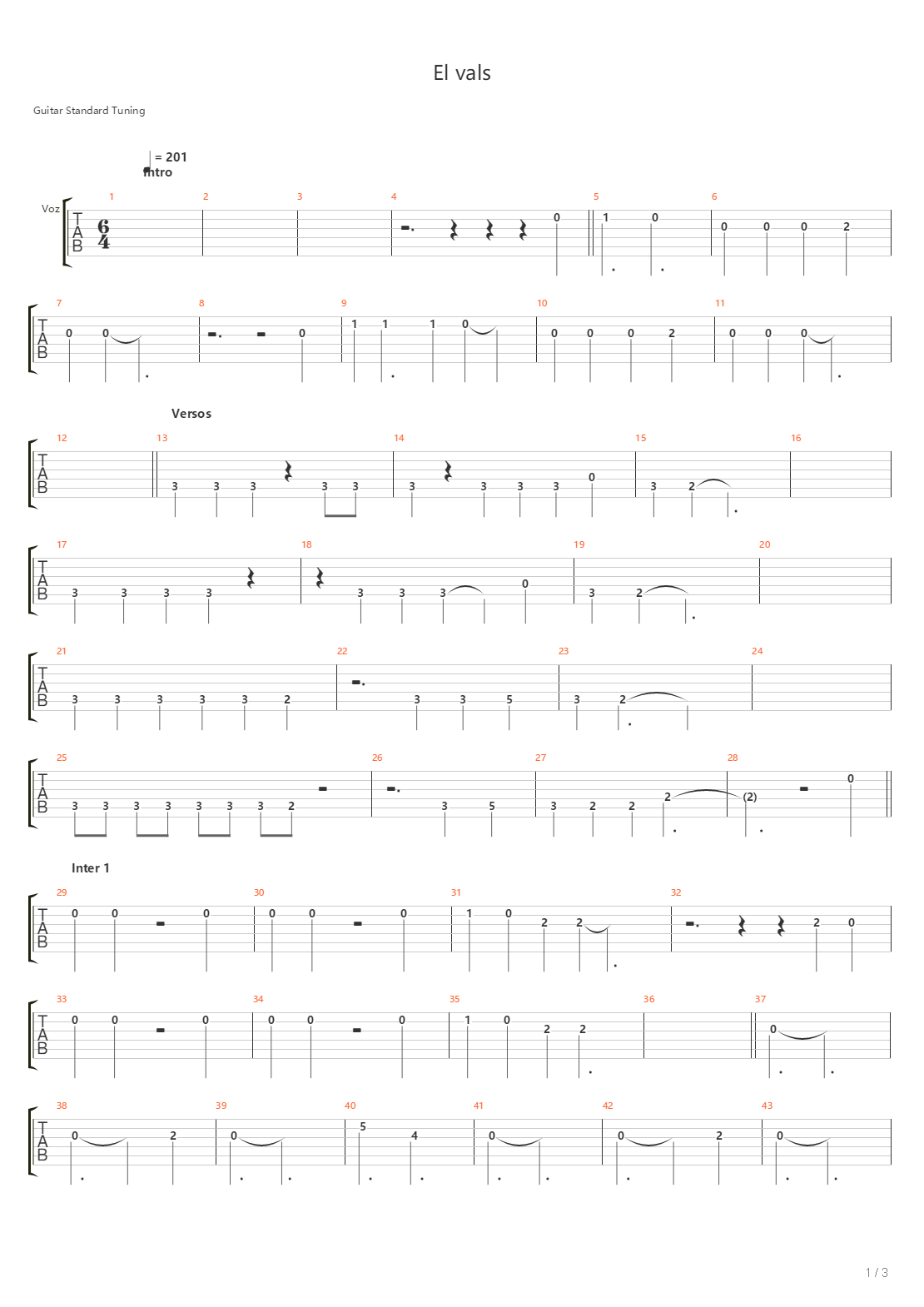 El Vals吉他谱