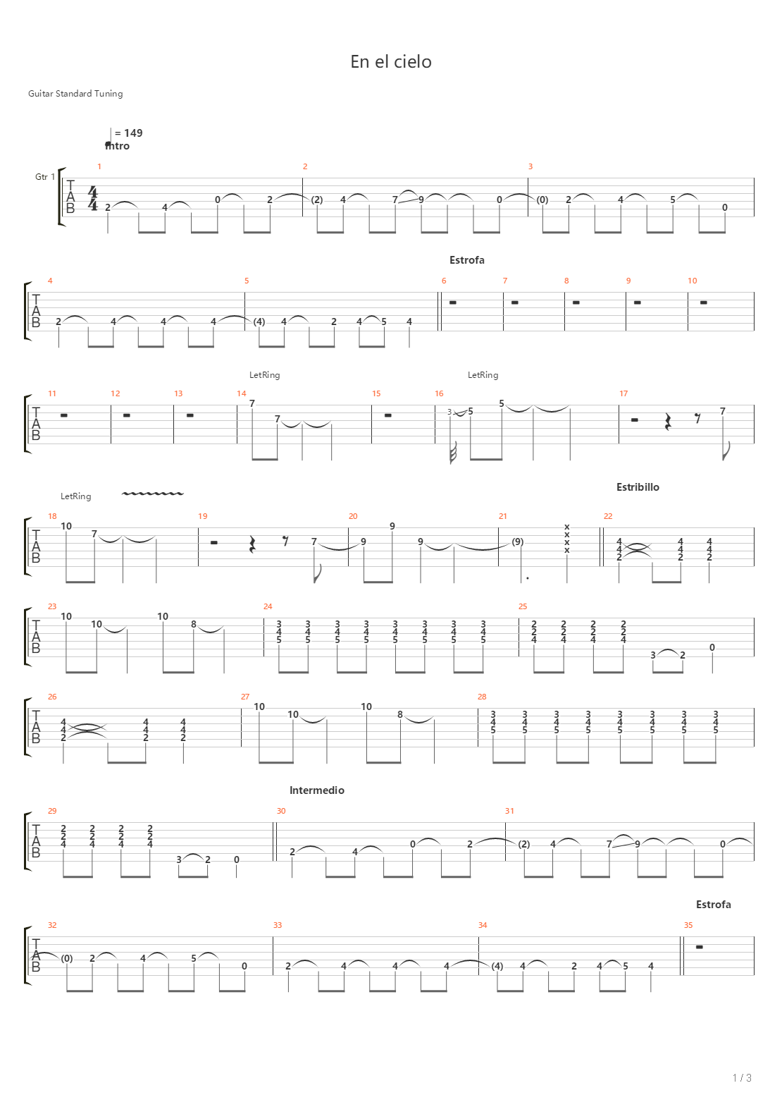 En El Cielo吉他谱