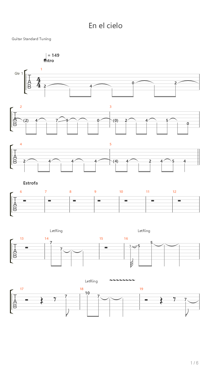 En El Cielo吉他谱