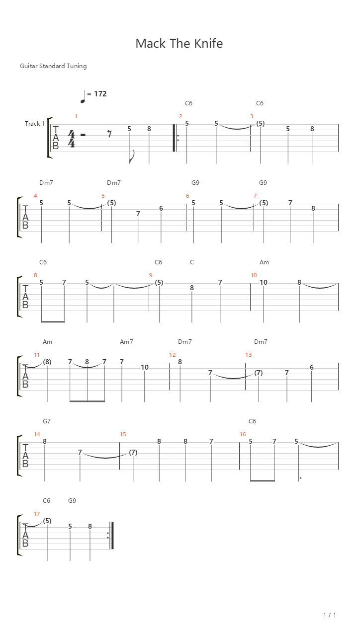 Mack The Knife吉他谱