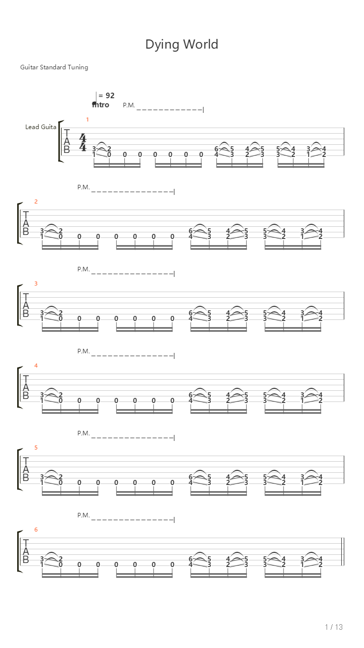 Dying World吉他谱