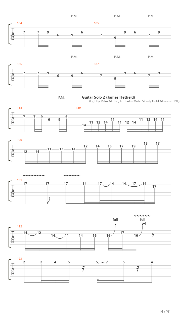 Orion吉他谱