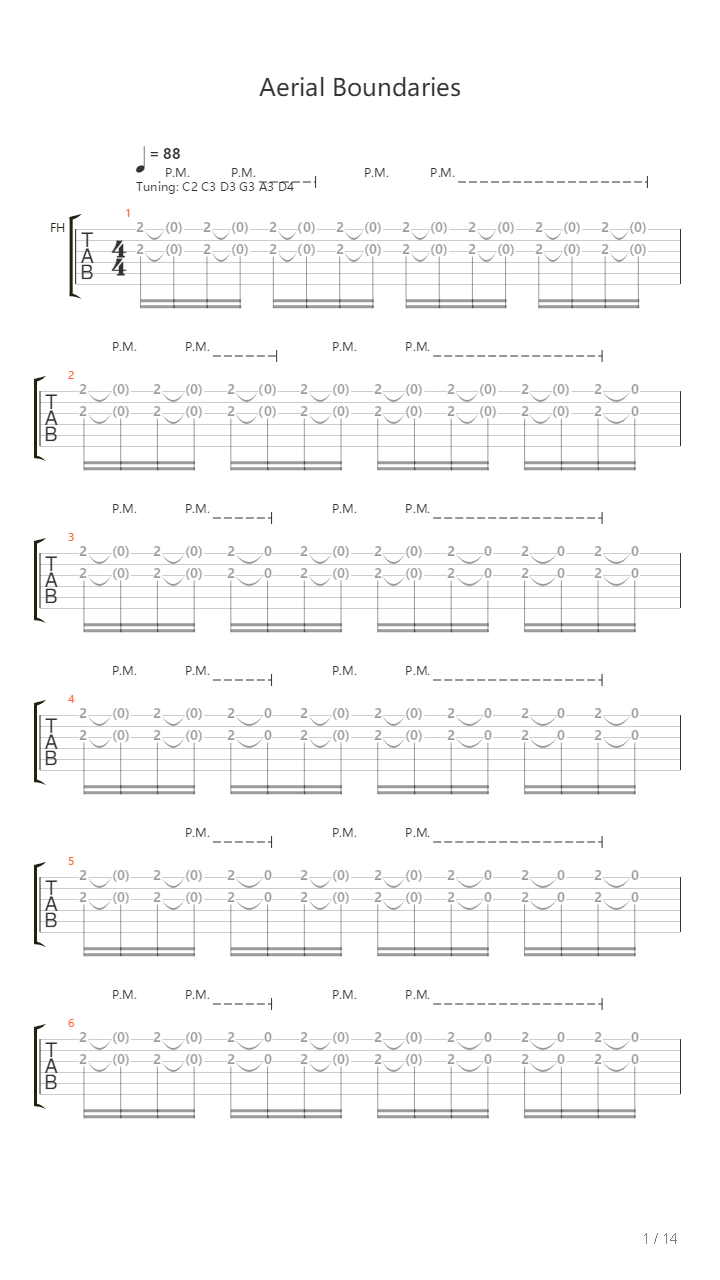 Aerial Boundaries吉他谱