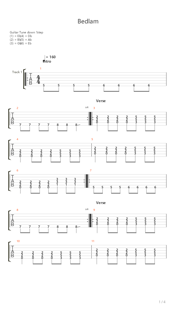 Bedlam吉他谱