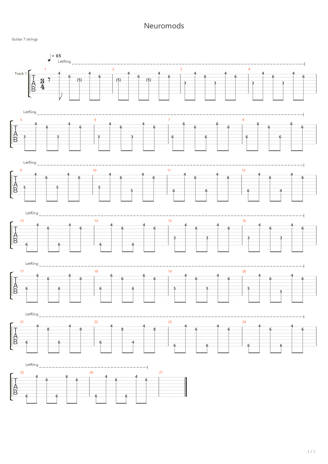 Neuromods吉他谱