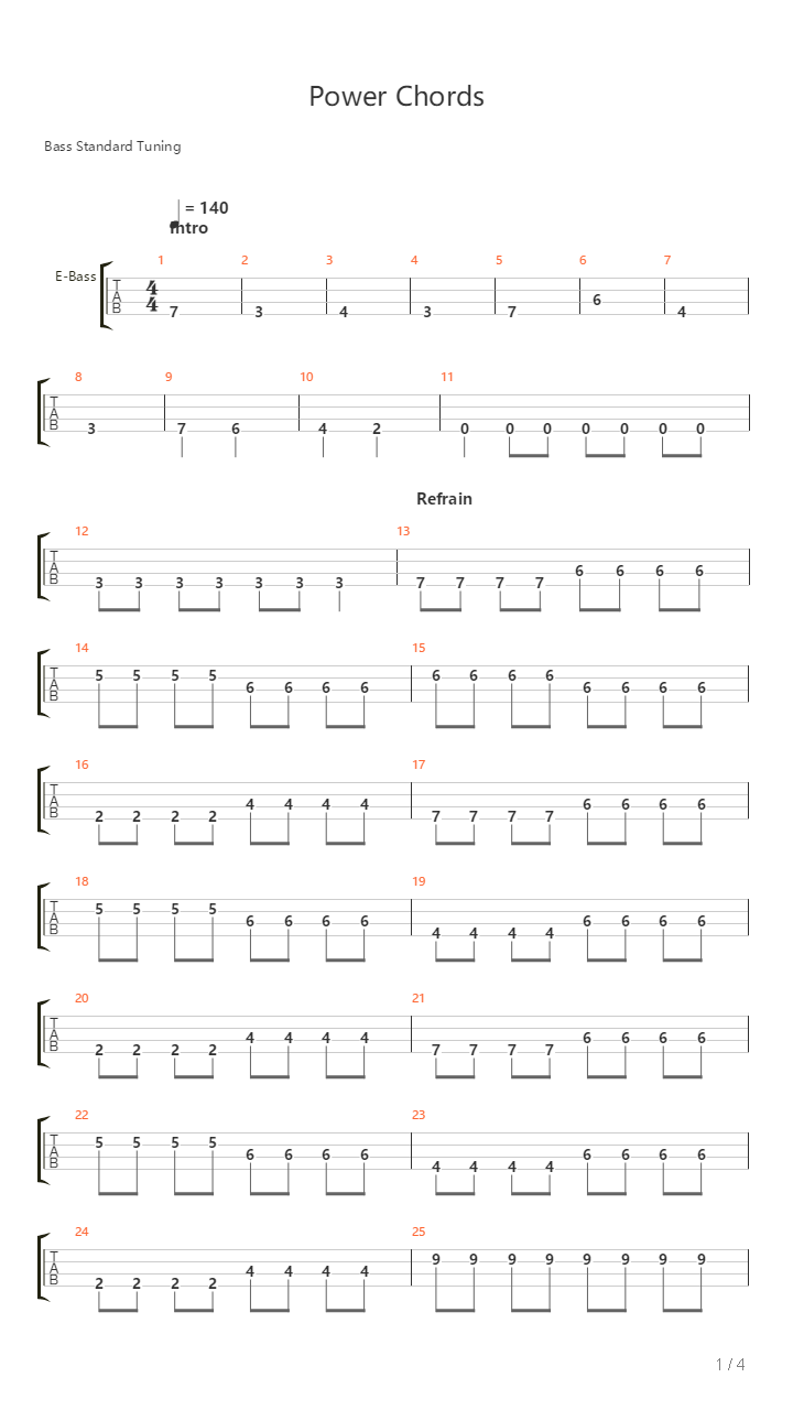 Power Chords吉他谱