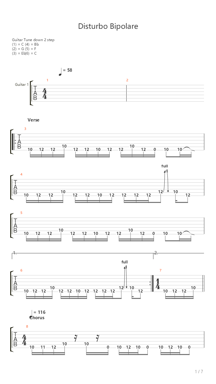 Disturbo Bipolare吉他谱