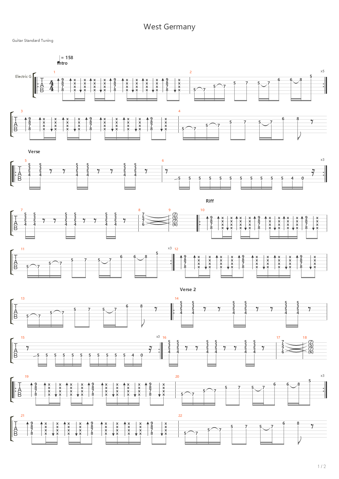 West Germany吉他谱