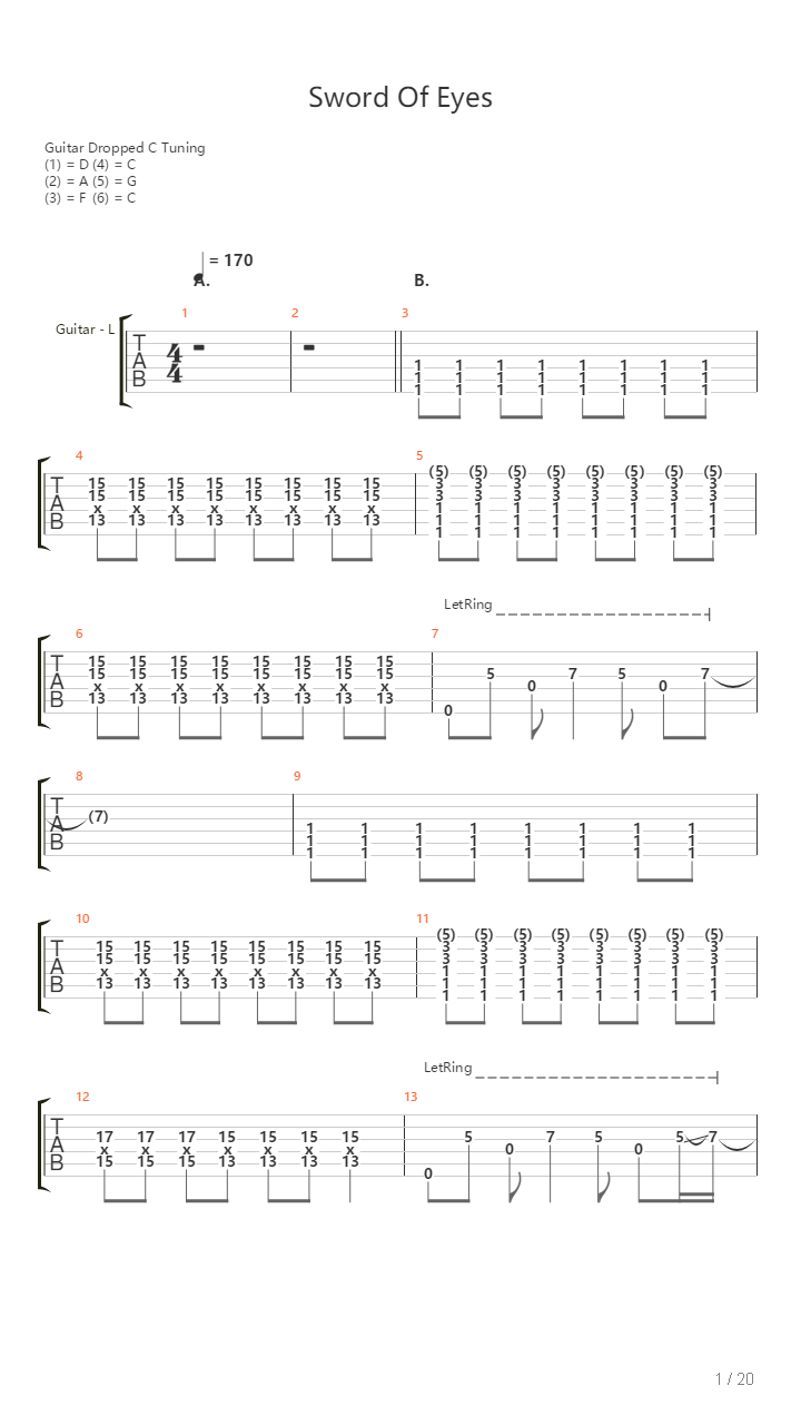 Sword Of Eyes吉他谱