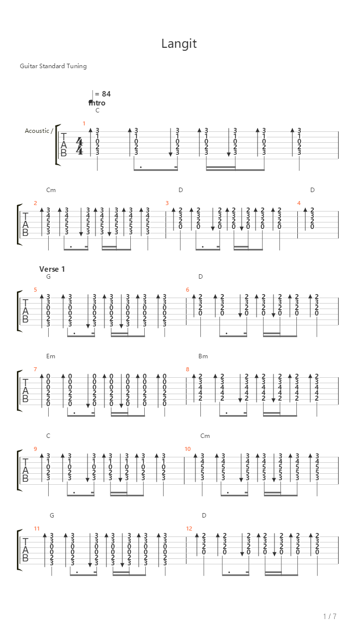 Langit吉他谱