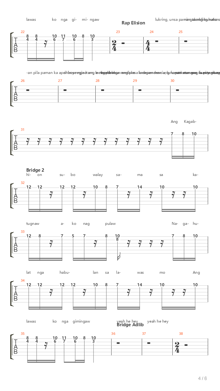 Ngano Ba吉他谱