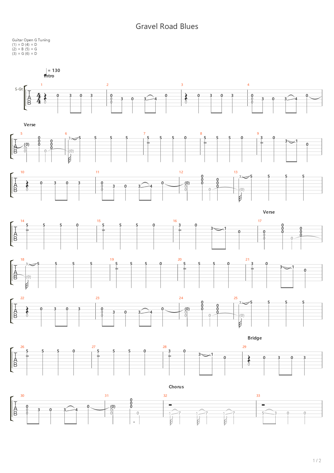 Gravel Road Blues吉他谱
