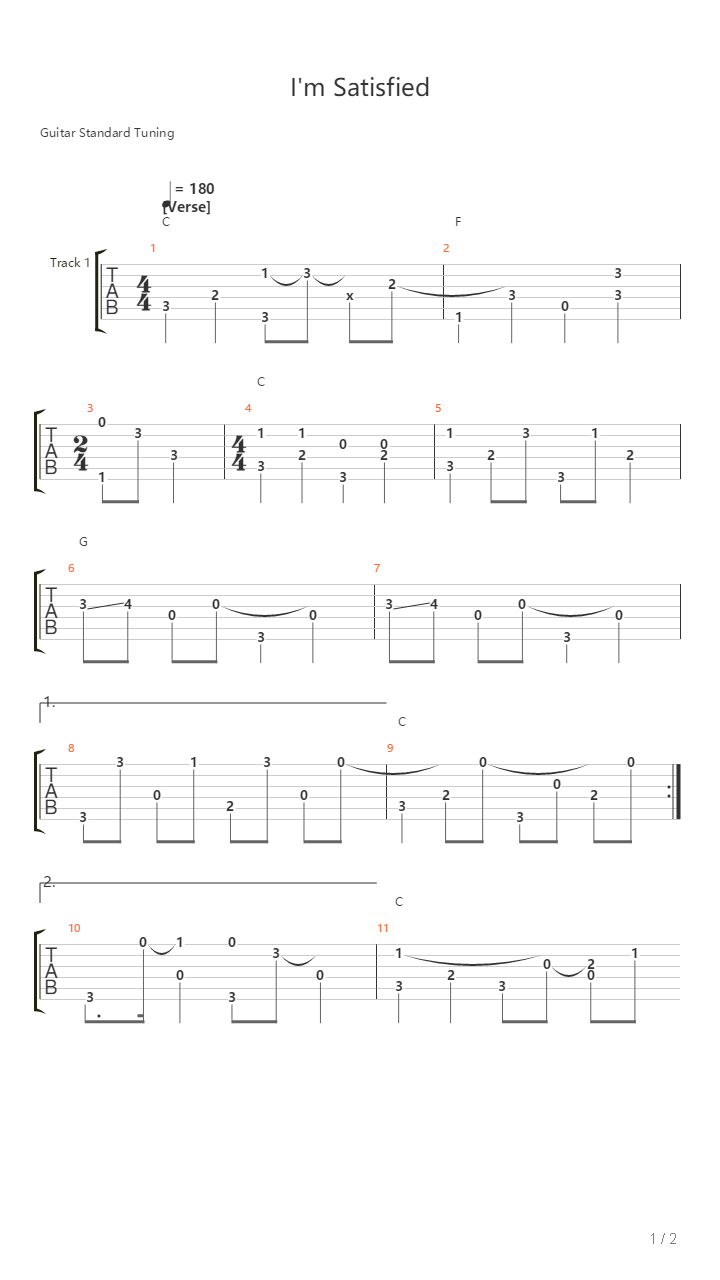 Im Satisfied吉他谱