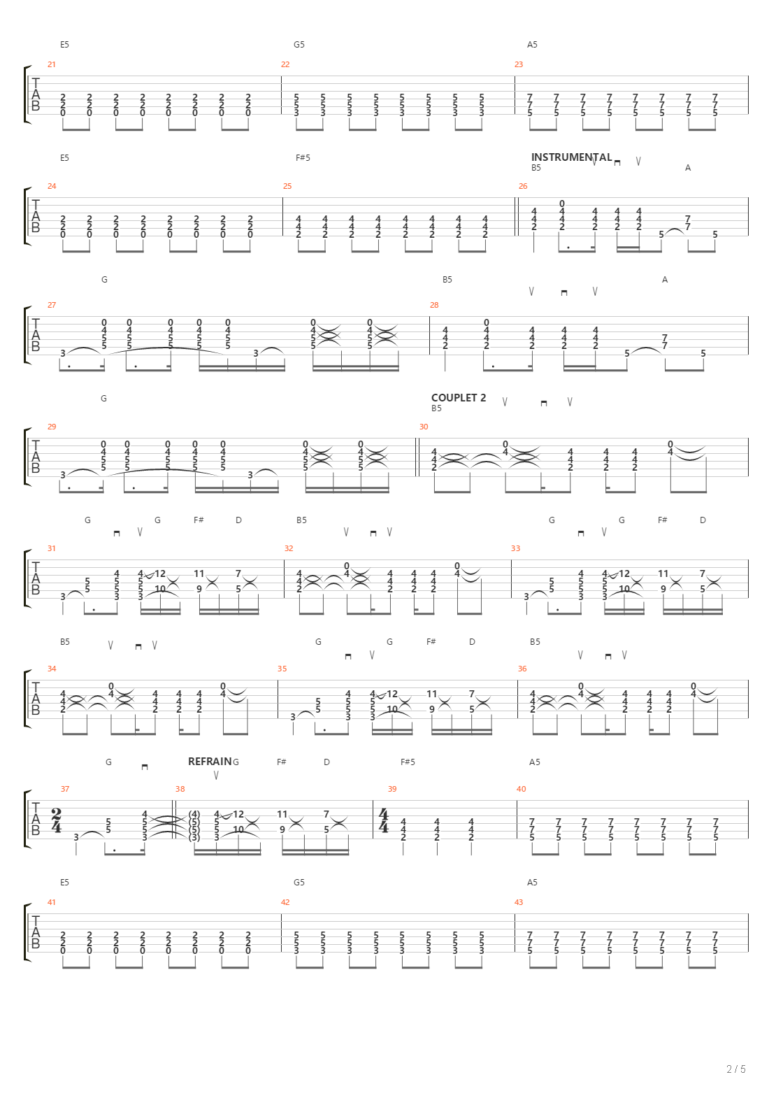 Push吉他谱