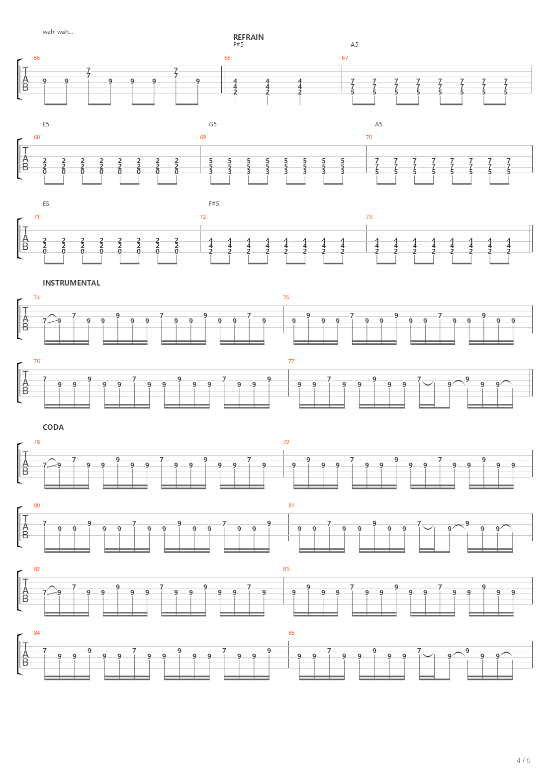 Push吉他谱