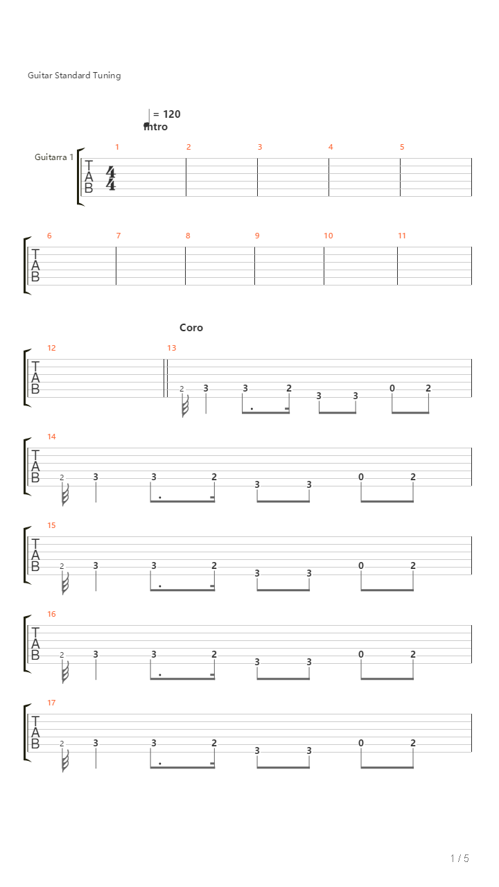 Puto吉他谱