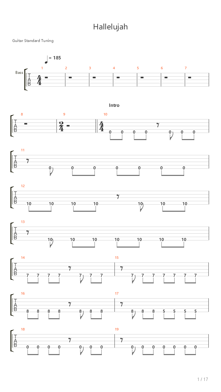 Hallelujah吉他谱