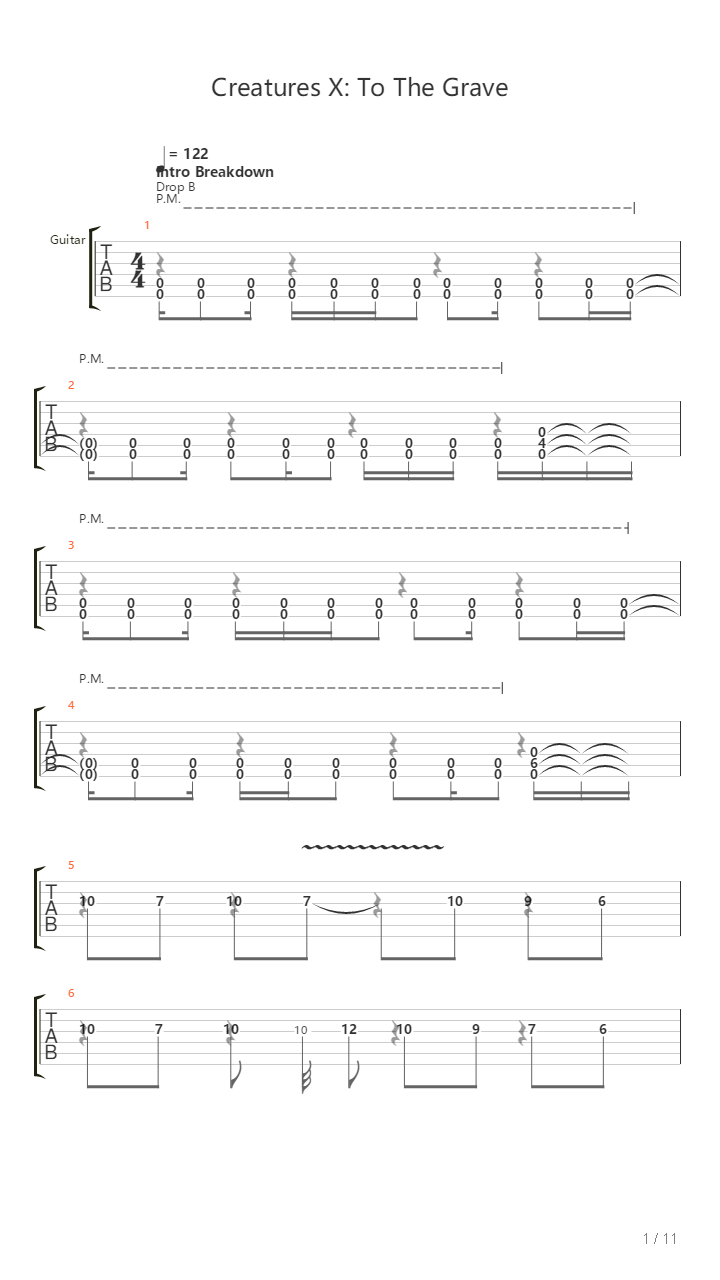 Creatures X To The Grave吉他谱