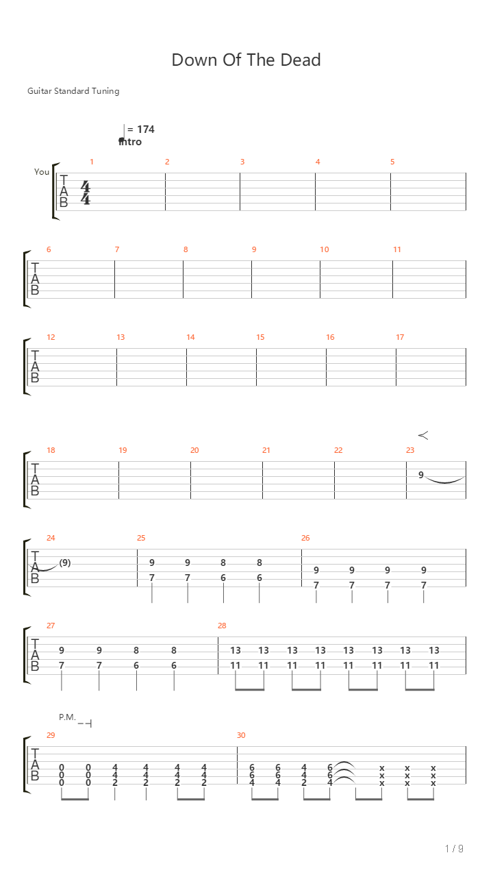 Dawn Of The Dead吉他谱