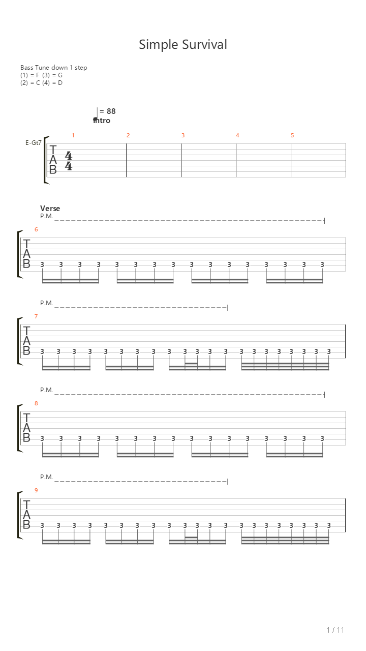 Simple Survival吉他谱