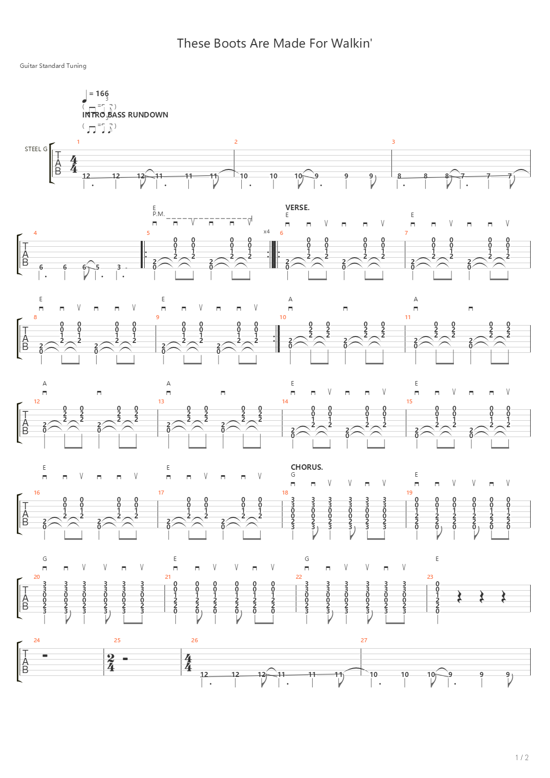 These Boots Are Made For Walkin吉他谱