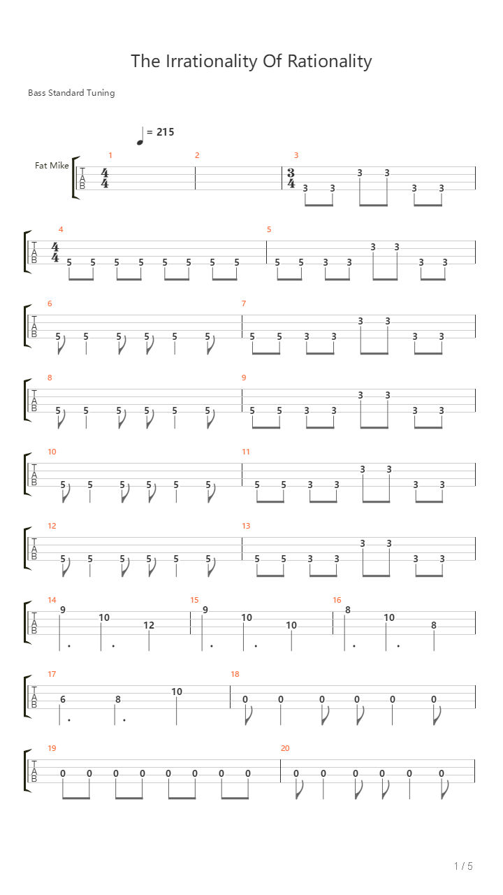 The Irrationality Of Rationality吉他谱