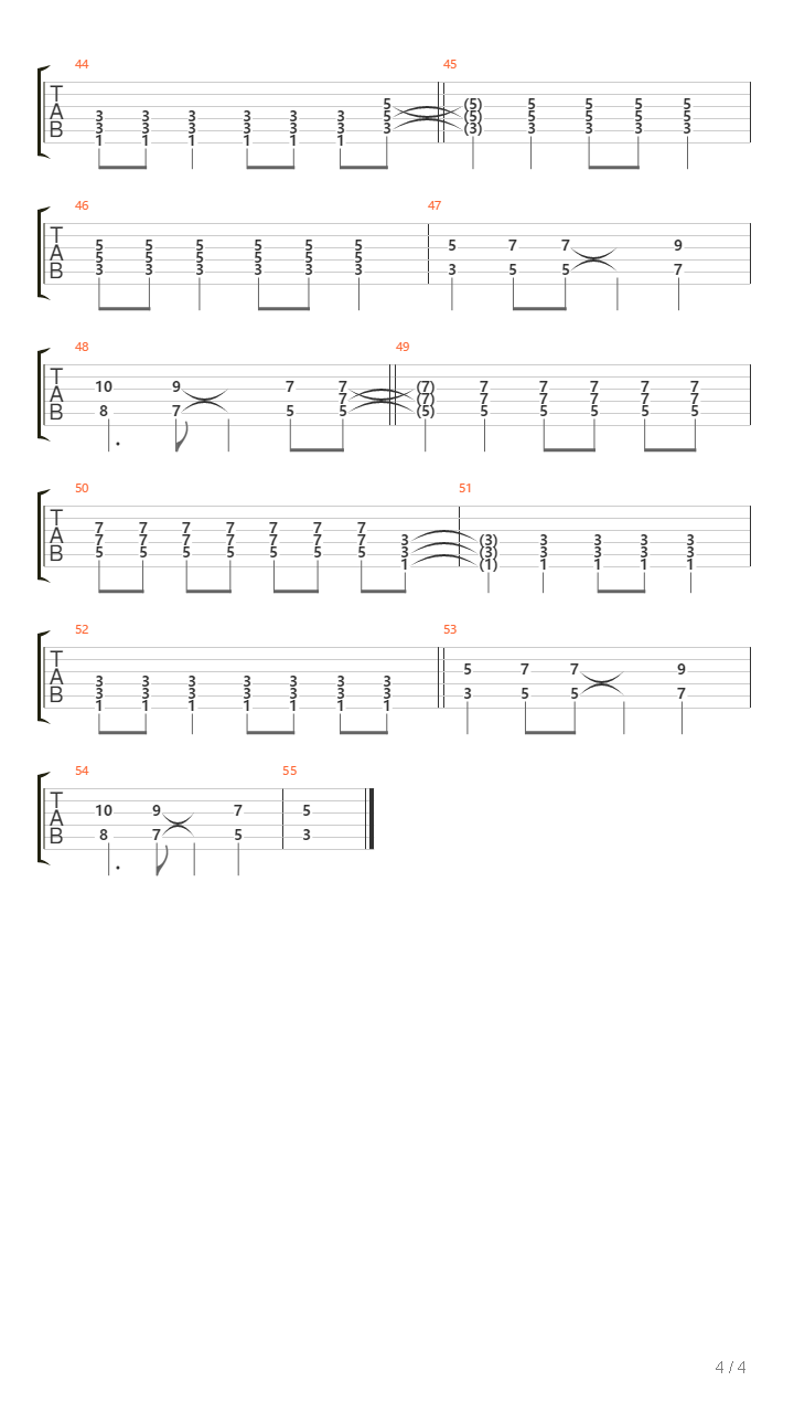 Two On Glue吉他谱