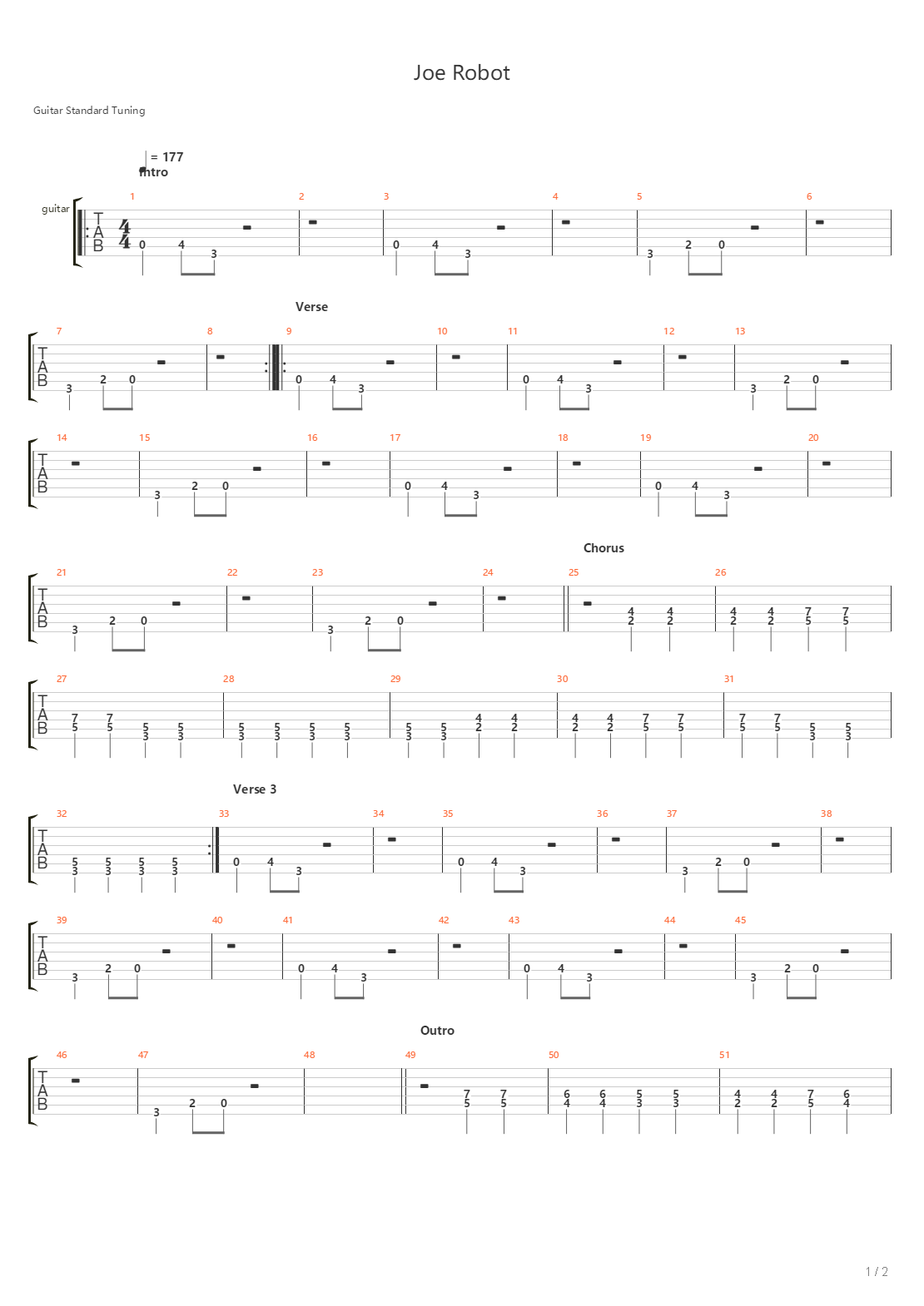 Joe Robot吉他谱