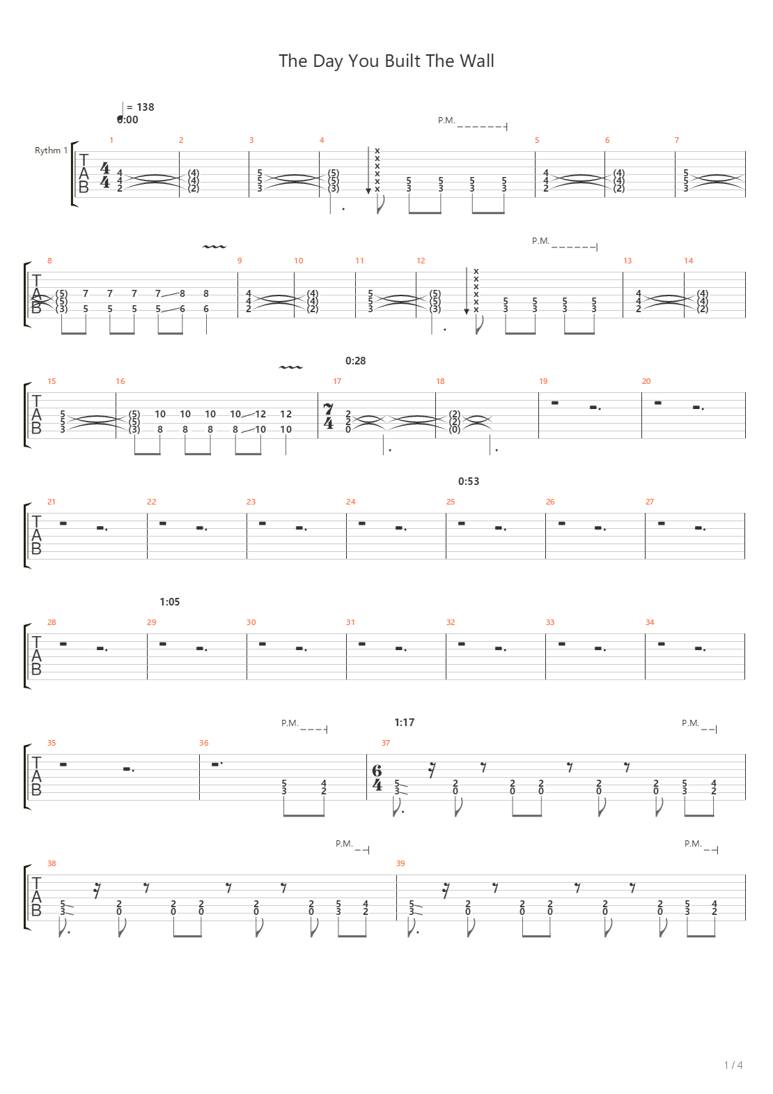 The Day You Built The Wall吉他谱