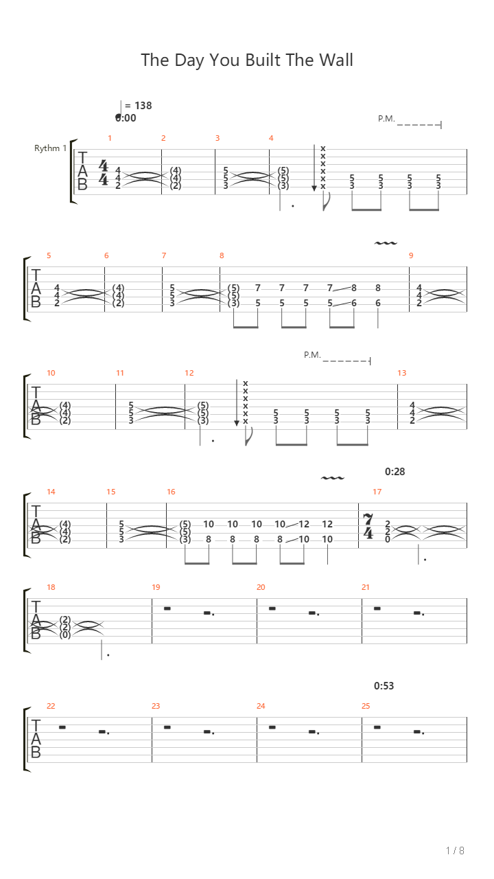 The Day You Built The Wall吉他谱