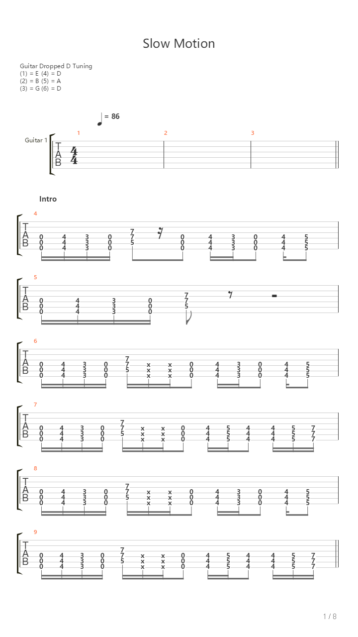 Slow Motion吉他谱