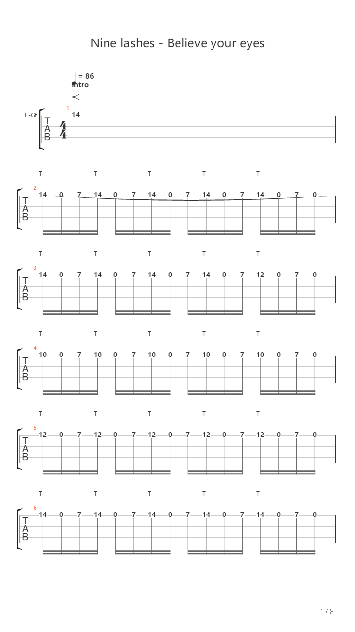 Believe Your Eyes吉他谱