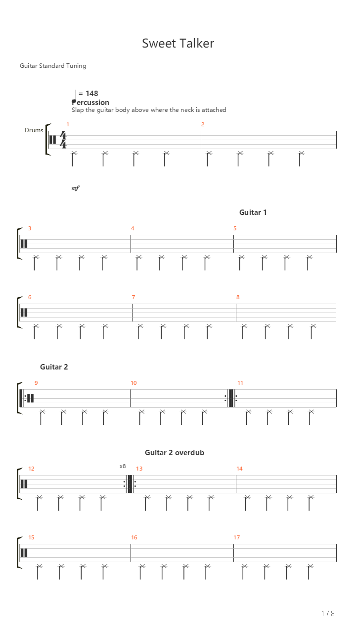 Sweet Talker吉他谱