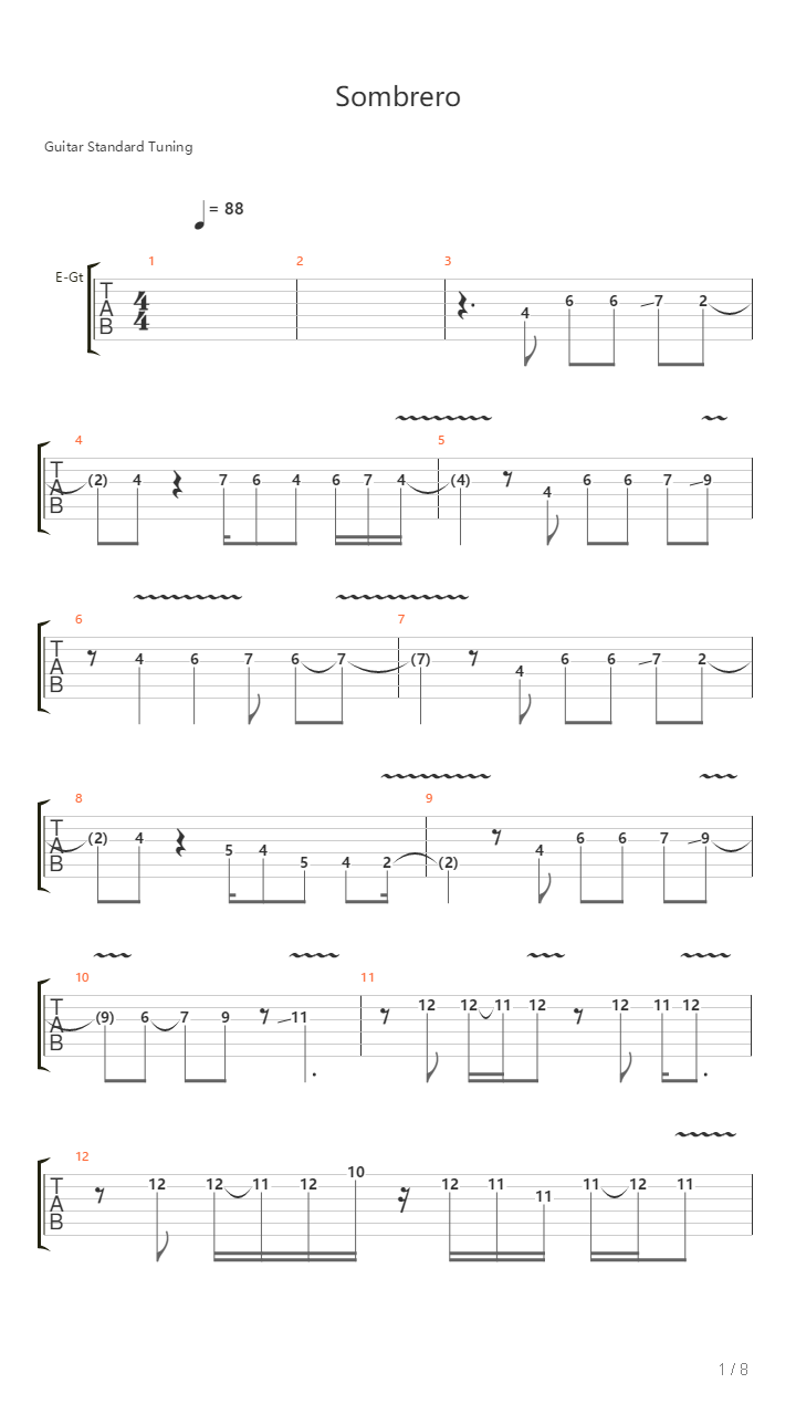 Sombrero吉他谱