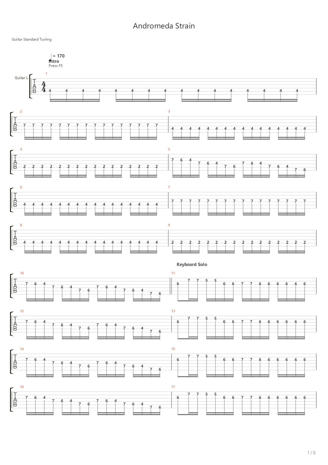 Andromeda Strain吉他谱