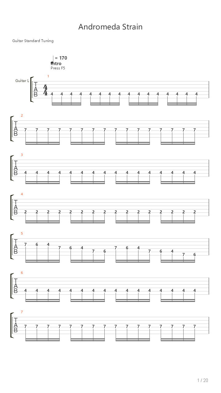 Andromeda Strain吉他谱