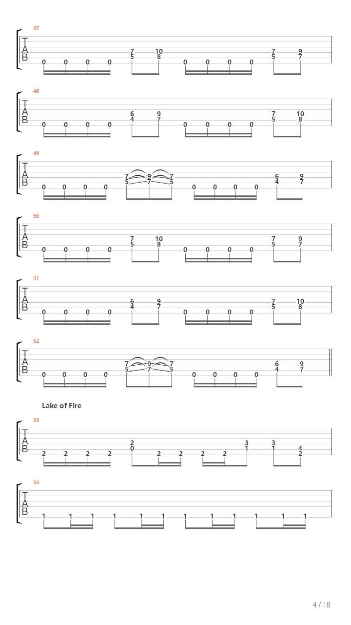Lake Of Fire吉他谱