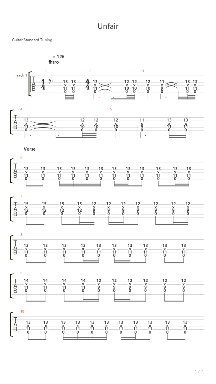 Unfair吉他谱
