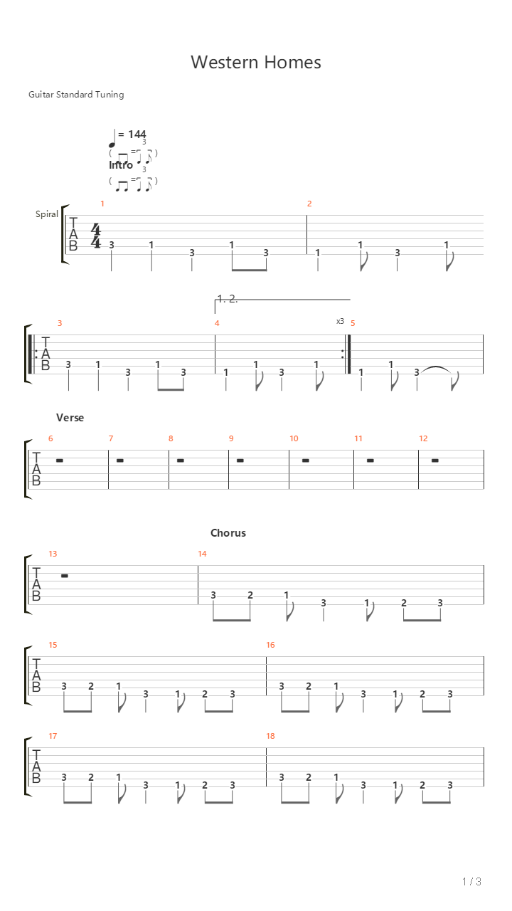Western Homes吉他谱