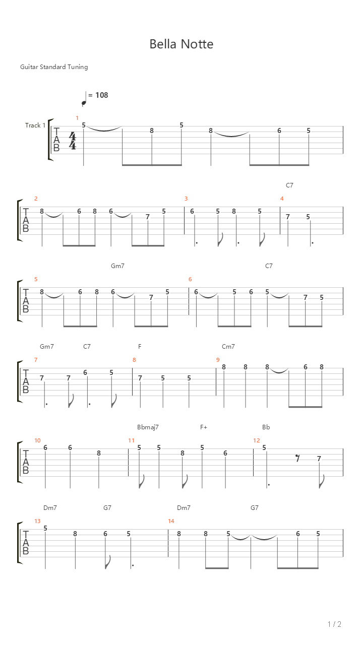 Bella Notte吉他谱