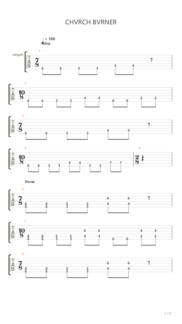 Chvrch Bvrner吉他谱
