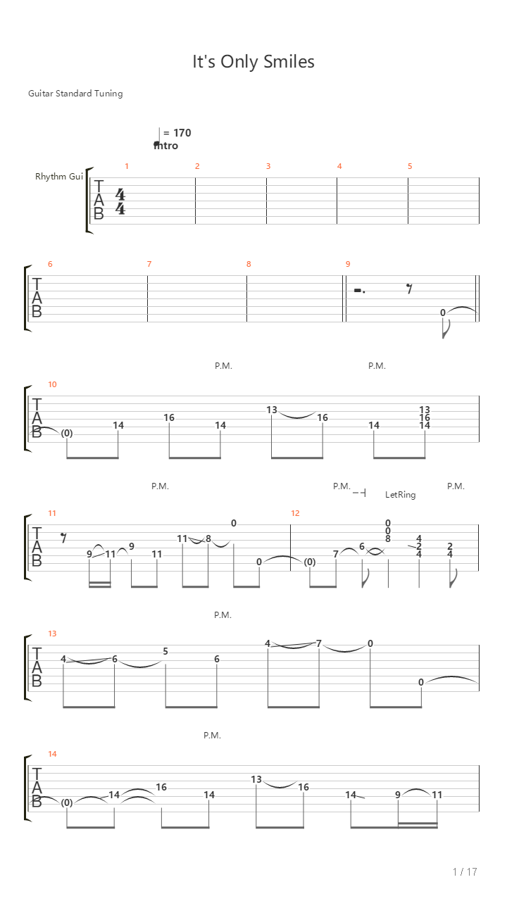Its Only Smiles吉他谱