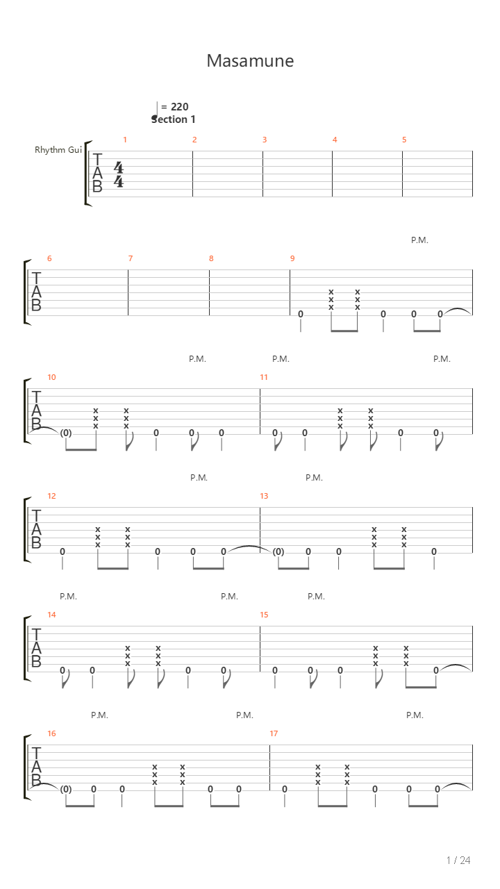 Masamune吉他谱