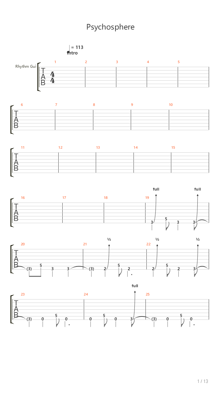 Psychosphere吉他谱