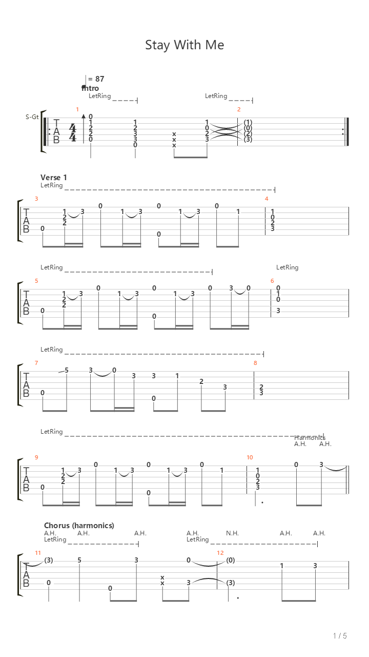Stay With Me吉他谱