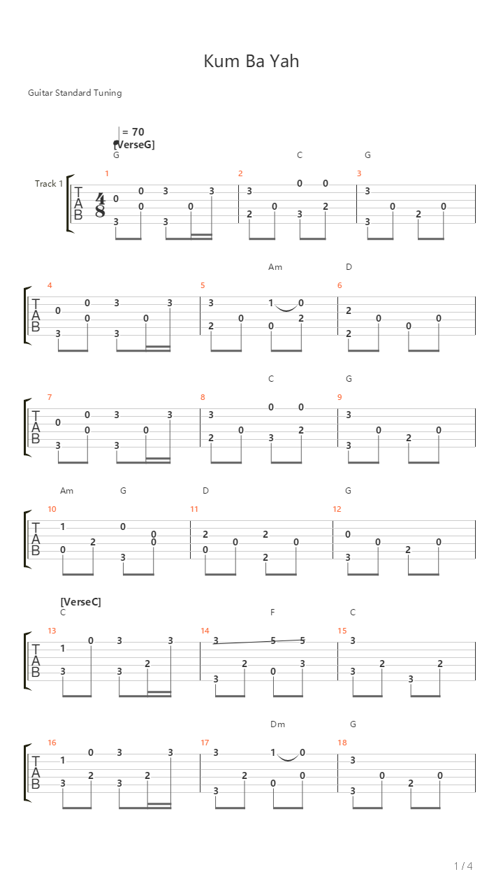 Kumbayah吉他谱