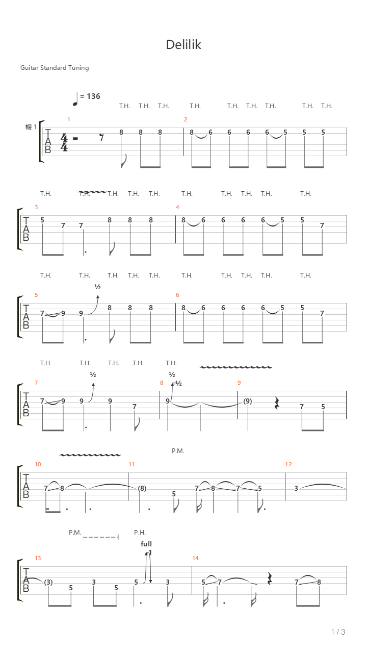 Delilik吉他谱