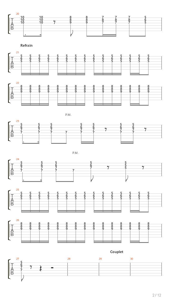 Another Brick In The Wall Part 2吉他谱