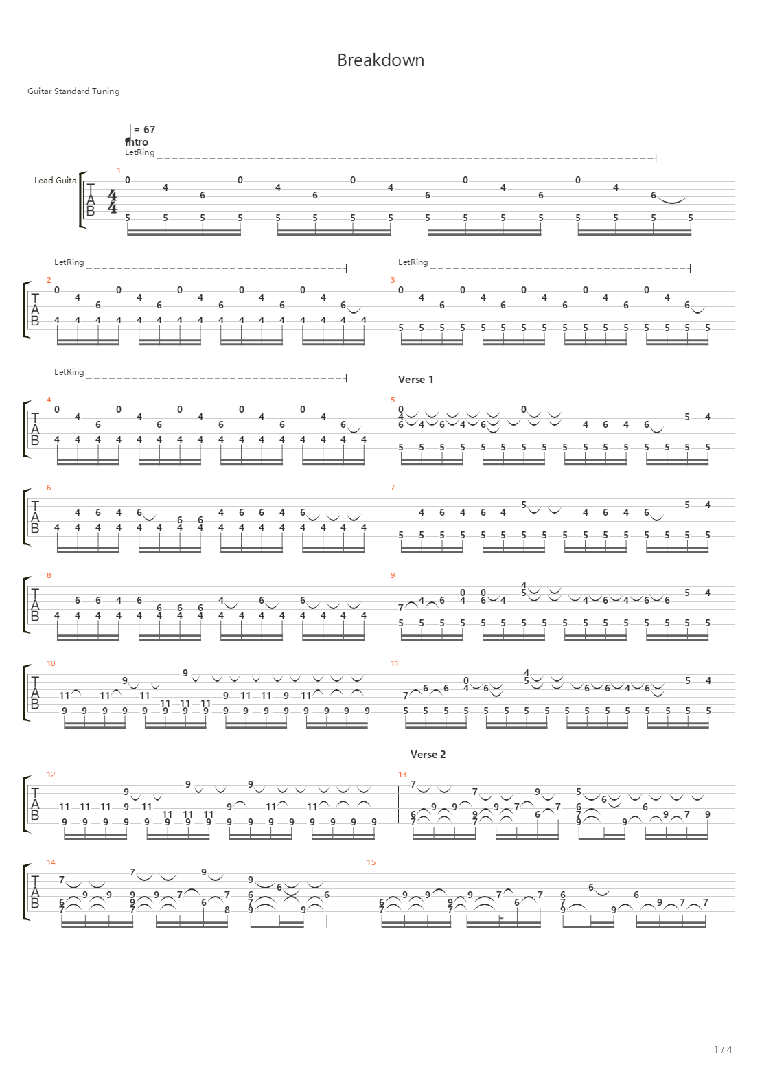 Breakdown吉他谱