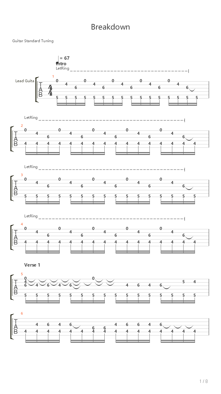 Breakdown吉他谱